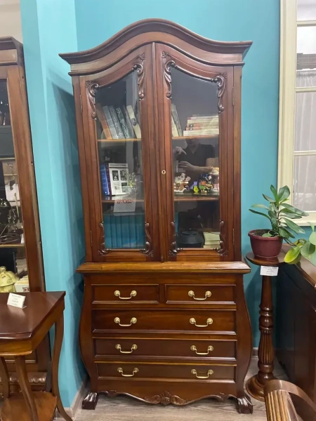 Витрина 2х дверная с ящиками МИГ619 BCC-M купить в интернет магазине Мебель из массива. Звоните +7 495 961-63-63 Мебель Индонезии