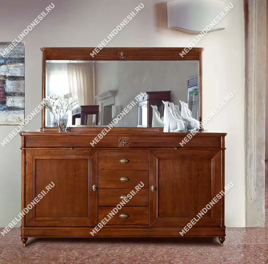 Буфет "Бурбон" Слоновая кость BJ909  купить в интернет магазине Мебель из массива. Звоните +7 495 961-63-63 Буфеты из массива дерева